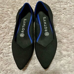 Rothy's The Point Black Shoes Ballet Flats Pointed Toe Soft Recycle Size W7